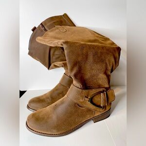 Women’s Knew High Moto Boot, Plus Size Friendly